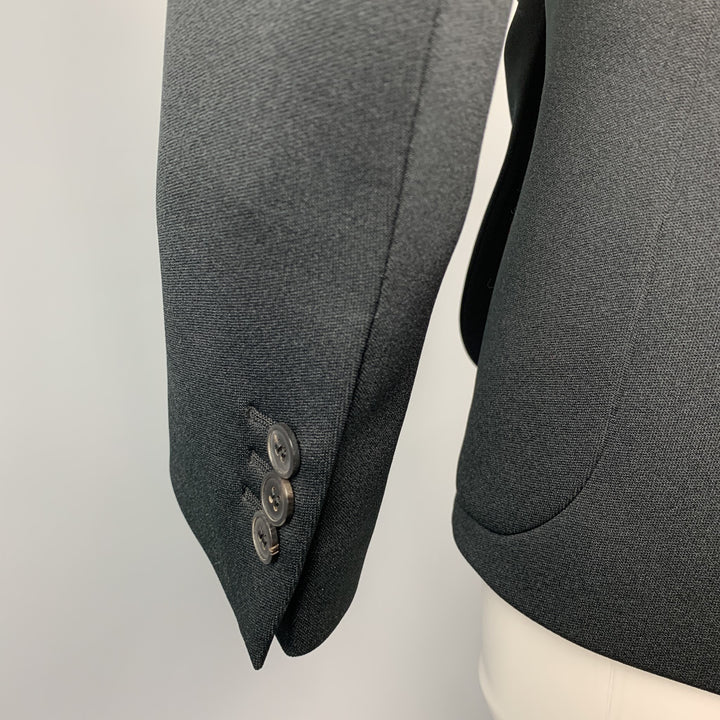 PRADA Size 0 Black Polyester Notch Lapel Oversized Blazer