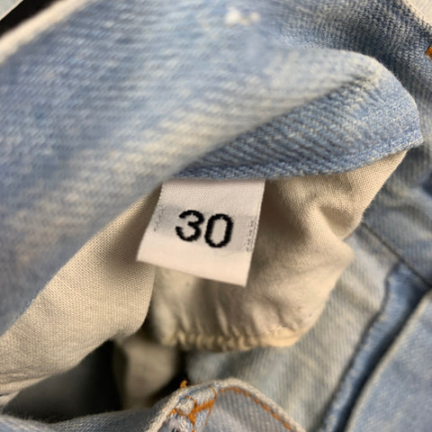 R. SWIADER Size 30 Light Blue Washed Cotton Skinny Jeans