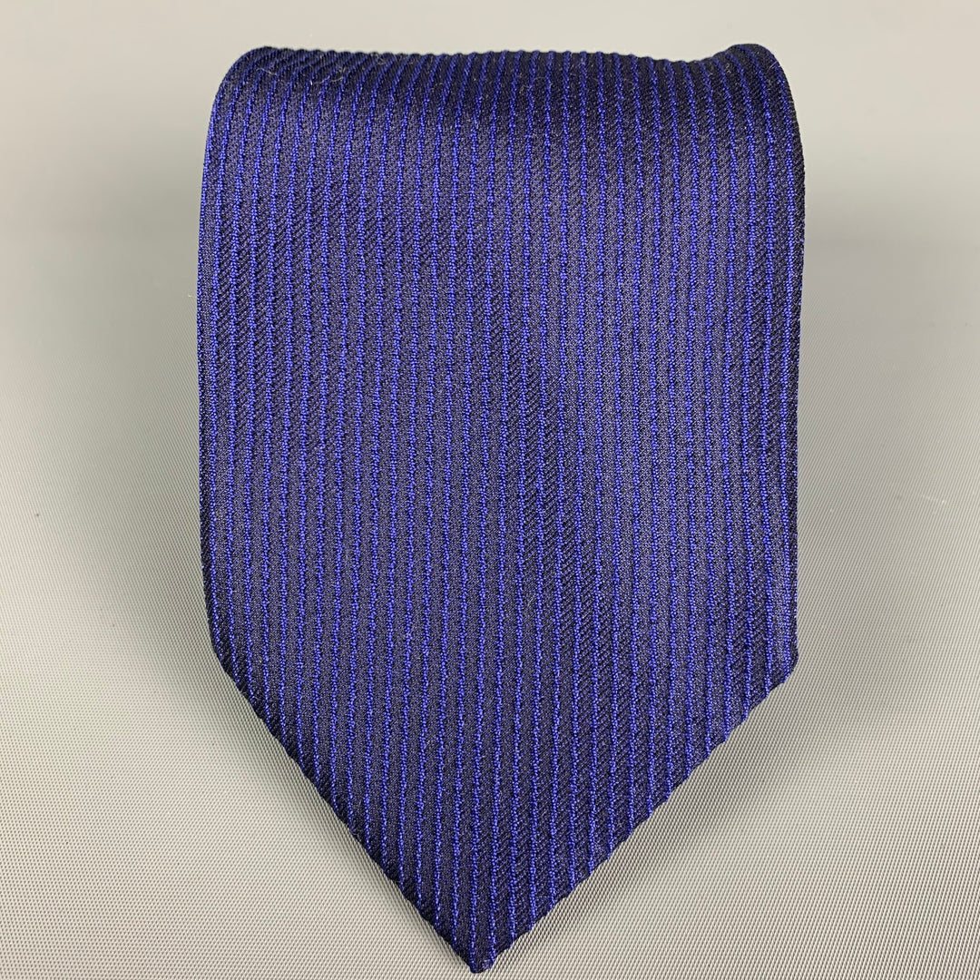 GIANFRANCO FERRE Purple Black Textured Silk Blend Tie
