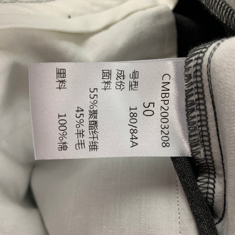 CORNERSTORE Talla 34 Pantalones de vestir con cremallera y mezcla de lana de patchwork gris oscuro