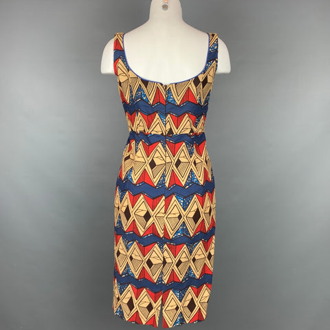 STELLA JEAN Vestido sin mangas de algodón abstracto multicolor talla 6