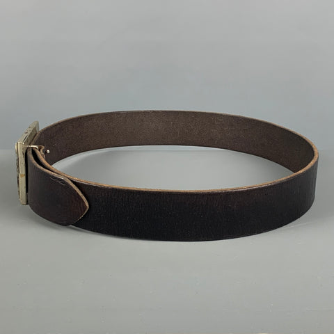 ETIQUETA NEGRA Size 36 Brown Solid Leather Belt
