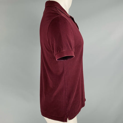 J.LINDEBERG Size M Burgundy Logo Cotton Polo