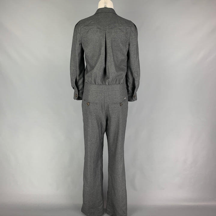 DSQUARED2 Size 10 Dark Gray Wool Belted Jumpsuit