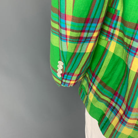 POLO by RALPH LAUREN Size L Multi-Color Plaid Cotton Sport Coat