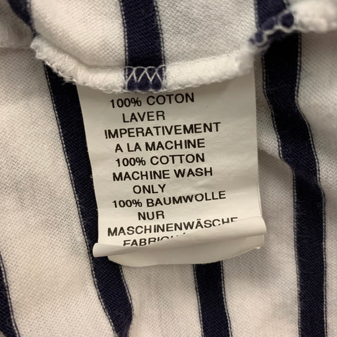 ARMOR-LUX Size M White, Red & Blue Stripe Cotton Short Sleeve T-shirt