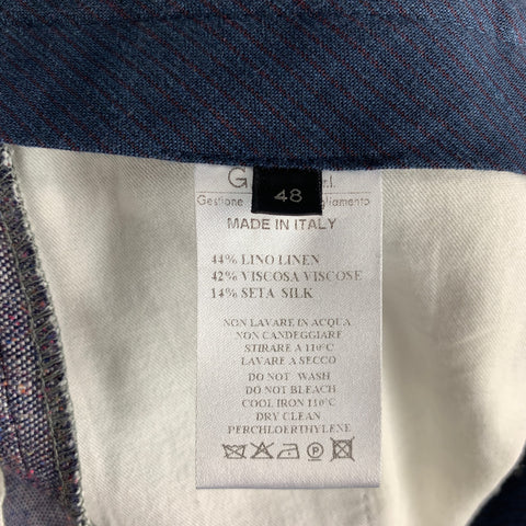 MESSAGERIE Taille 32 Pantalon décontracté plissé en lin mélangé violet et blanc