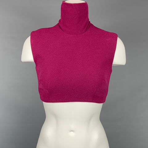 ALEX PERRY Taille 6 Framboise Stretch Crêpe Blake Turtleneck Crop Top