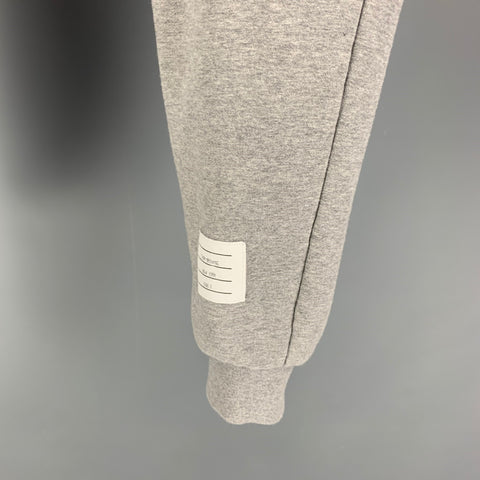 THOM BROWNE Size L Grey White Stripe Cotton Sweatpants Casual Pants