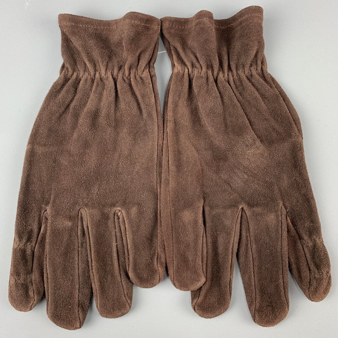 Vintage GATES Size M Dark Brown Deer Skin Suede Gloves