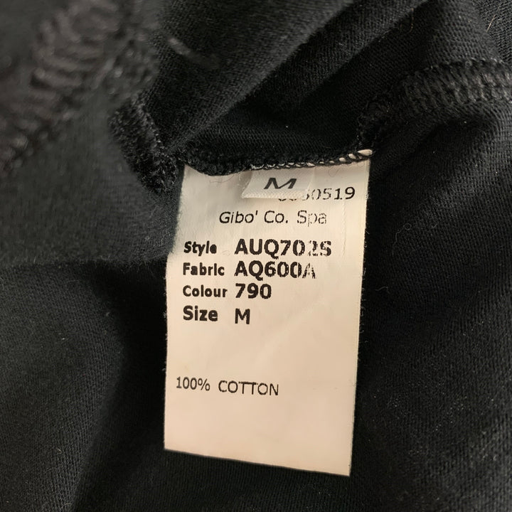 JOHN GALLIANO Size M Black Gold Print Cotton Crew-Neck T-shirt