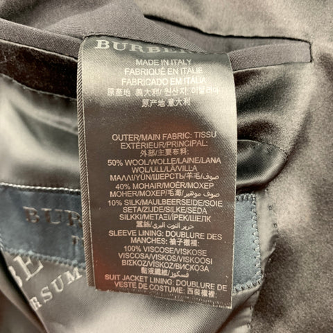 BURBERRY PRORSUM Size 36 Black Wool Blend Notch Lapel Sport Coat