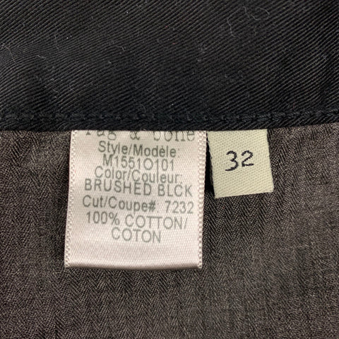 RAG & BONE Size 32 Black Cotton Slim Straight Button Fly Jeans