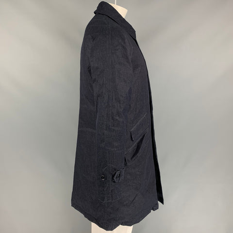 TS (S) Size L Indigo Down Fill Cotton / Polyurethane Hidden Placket Coat