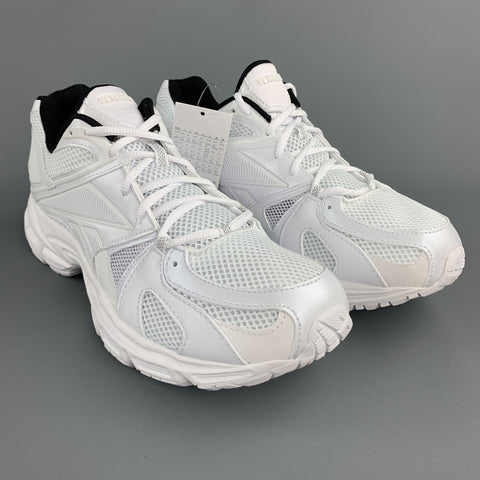 VETEMENTS x REEBOK Spike Runner 200 Size 9 White Nylon Lace Up Sneakers