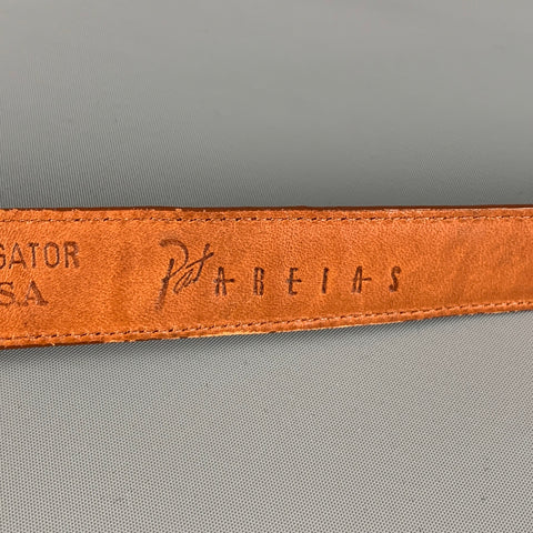 PAT AREIAS Size 32 Brown Textured Alligator Leather Belt Strap
