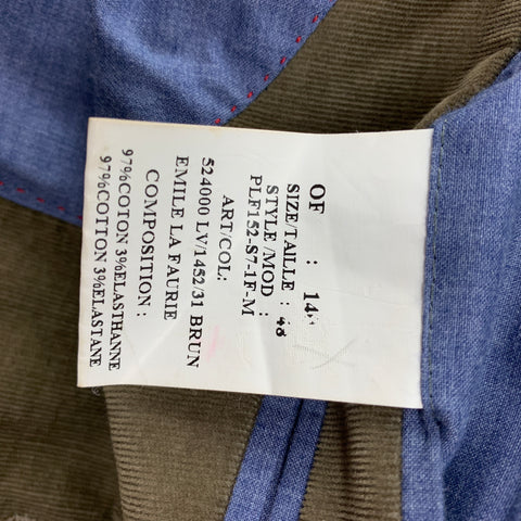 EMILE LAFAURIE Size 38 Olive Corduroy Cotton Sport Coat