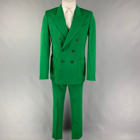 GIVENCHY Pre-Spring 2020 Talla 38 Traje cruzado de lana de poliéster verde