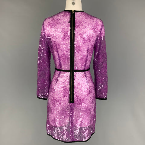 MARC JACOBS Taille 4 Robe droite à paillettes noires violettes
