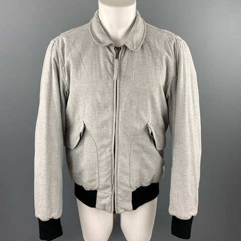 ADAM KIMMEL Taille M Gris Chiné Coton Mélange Zip Up Veste Réversible