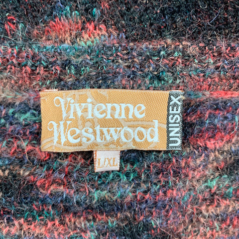 VIVIENNE WESTWOOD Size L/XL Brown Multi-Color Knit Wool Mohair Sweater