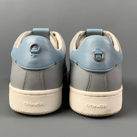 COACH x Keith Haring Size 10 Grey Light Blue Hearts Low Top Sneakers