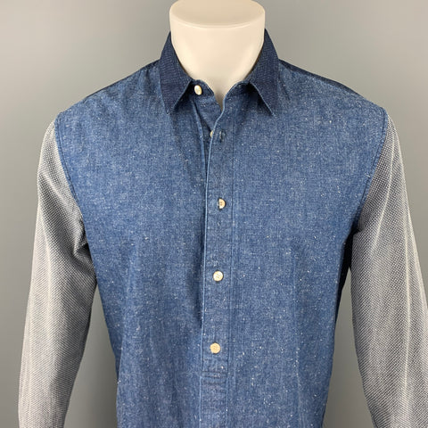 LEVI'S MADE & CRAFTED Size S Indigo Mixed Fabrics Cotton Oversized Long Sleeve Shirt