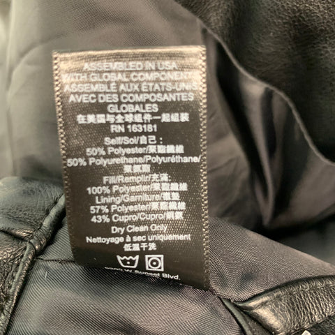 RHUDE Chaleco corto de piel sintética acolchado negro talla S