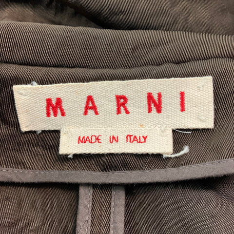 MARNI Size 4 Brown Nylon Open Front Jacket