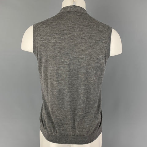 BRUNELLO CUCINELLI Size M Gray Wool Cashmere Buttoned Vest