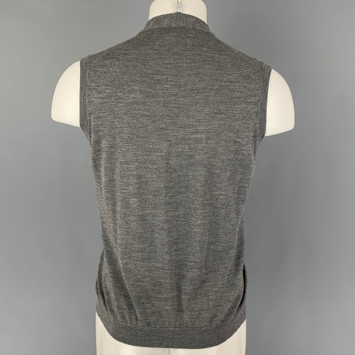 BRUNELLO CUCINELLI Taille M Gilet Boutonné Laine Cachemire Gris