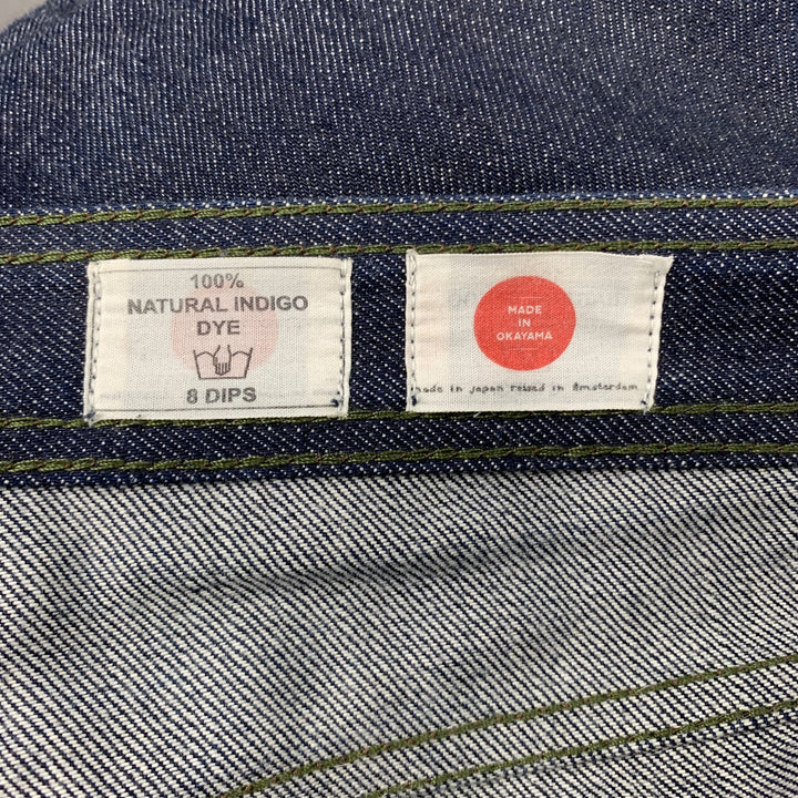 OLAF HUSSEIN Size 32 Indigo Selvedge Denim Zip Fly Jeans