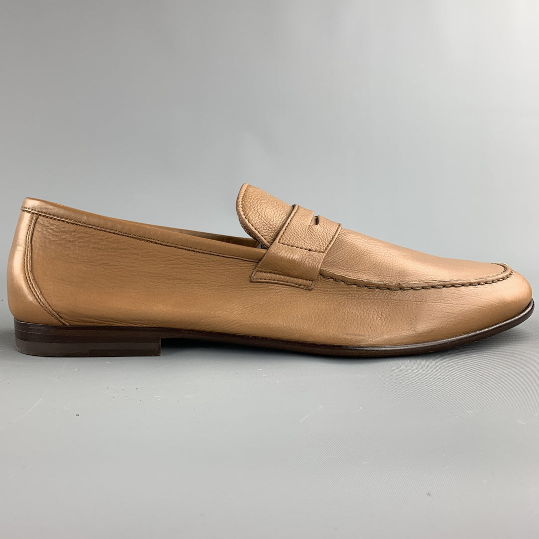 HARRYS OF LONDON Size 11.5 Tan Leather Slip On Loafers