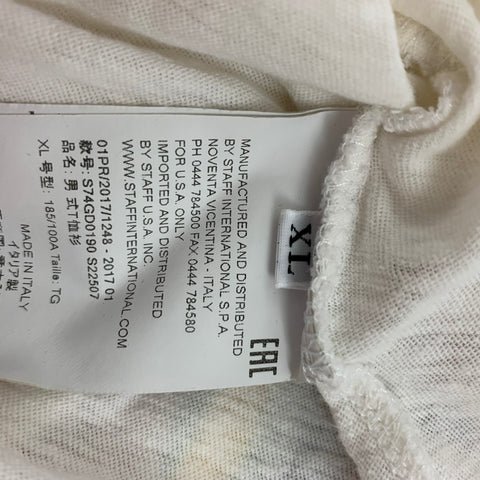 DSQUARED2 Size XL White Nevada Graphic Cotton T-shirt