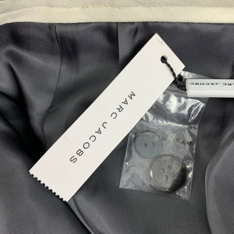 MARC JACOBS Size 6 Grey Taupe Wool Blend Plaid Wide Leg Dress Pants
