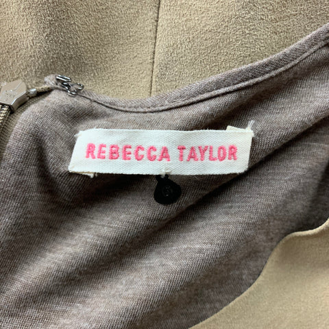REBECCA TAYLOR Taille 6 Robe droite en Lyocell bicolore taupe