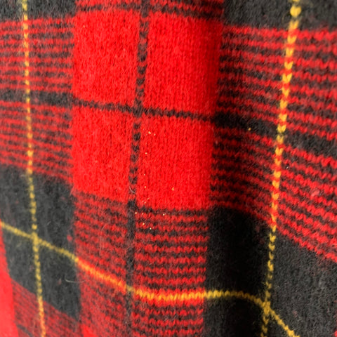 POLO by RALPH LAUREN Size XL Red Black Plaid Lambswool Shawl Collar Sweater