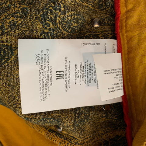 ETRO Size 32 Mustard Cotton Blend Jean Cut Casual Pants