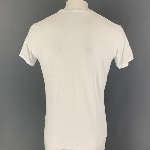 DSQUARED2 Size XL White Graphic Cotton T-shirt