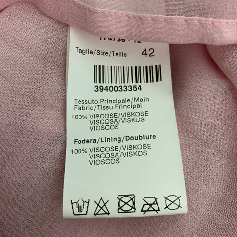MSGM Size M Pink Viscose Sequined High Collar Dress Top