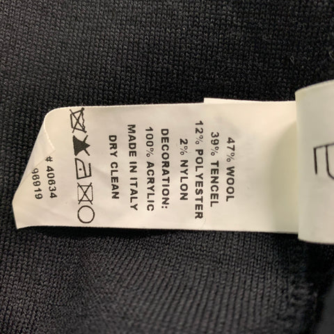 MARC JACOBS Taille XS Pull à col rond en laine mélangée noire avec appliques