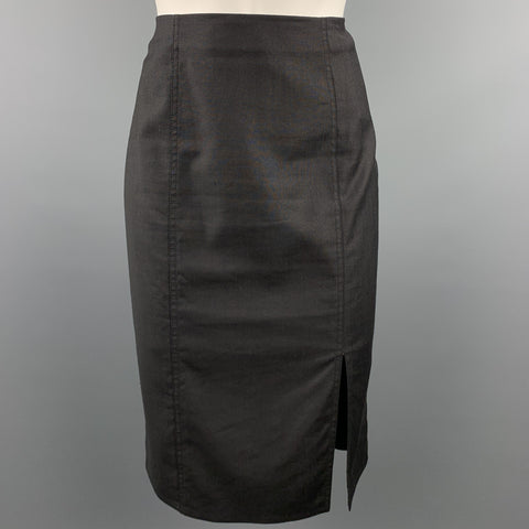 CHRISTIAN DIOR BOUTIQUE Taille 6 Jupe crayon en mélange de viscose noire