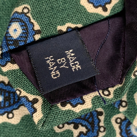 POLO by RALPH LAUREN Green Blue Paisley Linen Tie