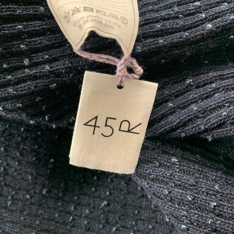 45rpm Size XL Navy Ribbed Cotton Hooded Zip Up Jacket