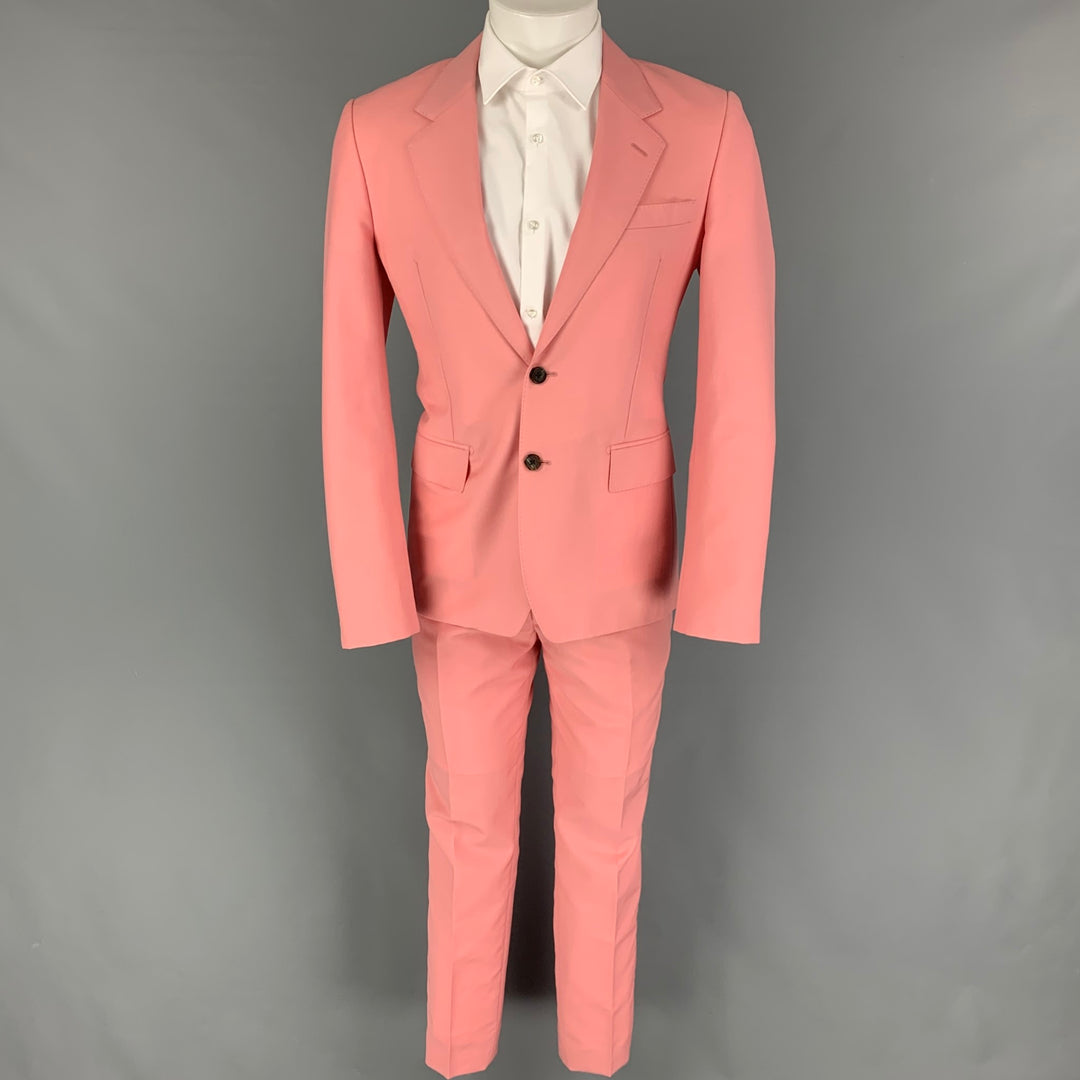 ALEXANDER MCQUEEN Size 38 Pink Wool Mohair Notch Lapel Suit