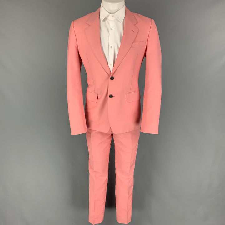 ALEXANDER MCQUEEN Size 38 Pink Wool Mohair Notch Lapel Suit