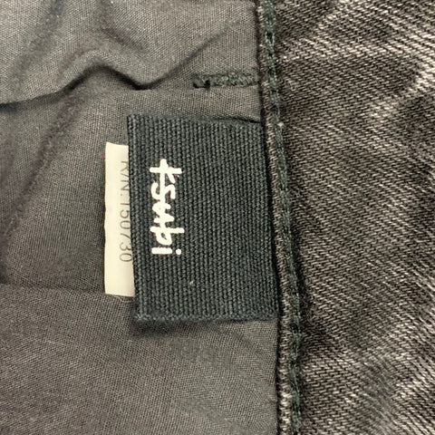 KSUBI Size 31 Charcoal Distressed Cotton Skinny Jeans