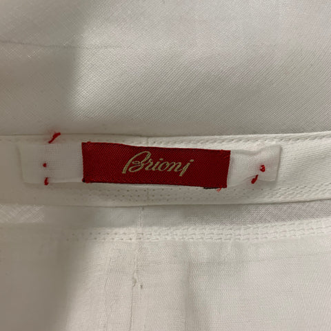 BRIONI Size 4 White Cotton Blazer