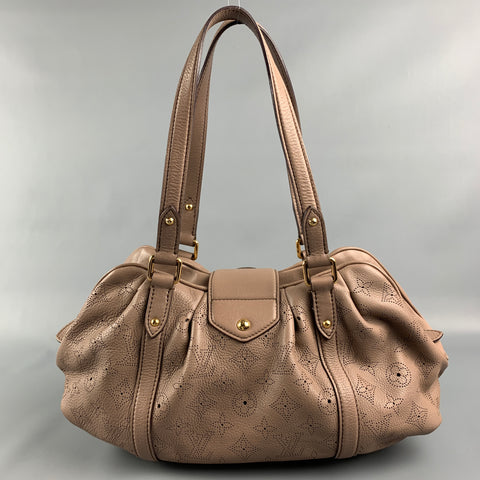 LOUIS VUITTON 2010 Lunar PM Taupe Perforated Leather Satchel Mahina Handbag