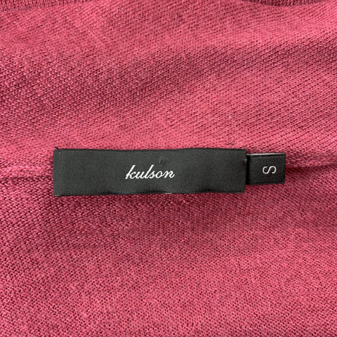 KULSON Size S Raspberry Knitted Cashmere Cardigan